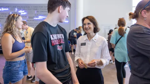 Chancellor Sobanet at Fall 2026 Move-In Day