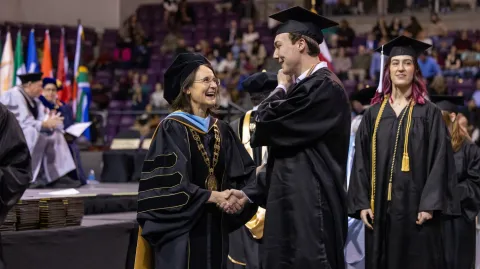 Chancellor Sobanet at the Summer/Fall 2025 Commencement